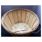 Wooden Basket With Metal Handles, 12 Inches Tall x