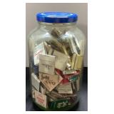 10-Inch Jar Containing Miscellaneous Vintage Match