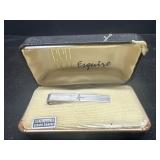 Vintage Sterling Silver Tie Rack With Genuine Diam
