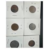Six World Coins in Holders, Various Countries
