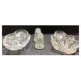 Pressed Clear Glass Dishes and Salt Shakers Set