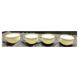 4 Limoges Porcelain Coffee Cups with Gold Details