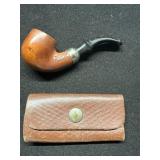 Baby Wellington Tobacco Pipe with Leather Case