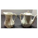 Haviland Limoges Pitcher and Teapot Set with Flora