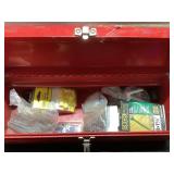 Red Steel Toolbox with Supplies Included