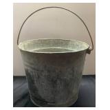 Galvanized Metal Bucket with Handle, 10 Inches Wid