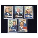 5 Different 1952 Topps U.S. Presidents Trading Car