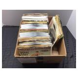 Unchecked and Untested 45 RPM Records in Box