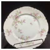 9 1/2" Haviland Limoges Plate with Pink Floral Des