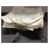 5 Limoges Salad Plates with Floral and Gold Accent