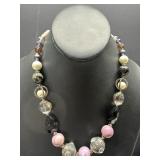 Multicolor Beaded Necklace with Decorative Clasp a