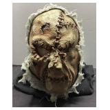 Horror-Themed Mask with Stitch Detailing and Distr