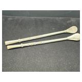 Two .900 Silver Mate Drinking Straw Spoons with Go