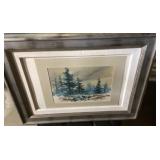 Indiana Artist Charlie Barnes Framed Landscape Wat