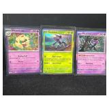 3 Pokemon Cards: Whimsicott, Genesect, and Munkido
