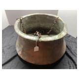 Heavy-Duty Brass Cauldron with Chains, Approximate