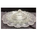 Vintage Plate, Salad Plate, and Juicer in Clear Gl