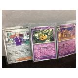 3 Pokemon Cards Including Caretaker, Dedenne, and