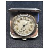 Swiss-Made Clock in Sterling Silver Pocket Case
