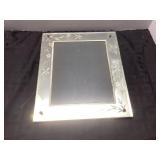 Vintage Picture Frame with Etched Glass, Approxima