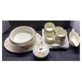 Decorative Ceramic Dinnerware, 6 Plates and Additi