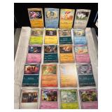 Pokemon Trading Cards with Various Characters and