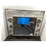 Rectangular Wall Mirror with Metal Grape Vine Desi