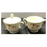 Jewel T Creamer and Sugar Bowl Set with Floral Pat