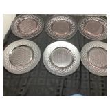 Six Pink Depression Glass Plates, 8 Inches Wide