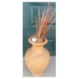 Large Terracotta Vase with Decorative Fillers