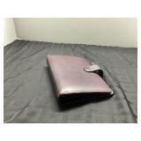 Burgundy Leather Planner Binder With Ring Closure,