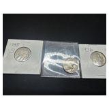 Three Buffalo Nickels from 1935 and 1936