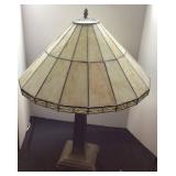 Stained Glass Table Lamp with Metal Base