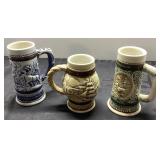 3 Avon Ceramic Decorative Beer Steins