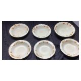 6 Superior Hall Quality Dinnerware Bowls with Autu