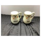 Salt and Pepper Shaker Set with Floral Design and