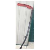 Vintage Wooden Scythe with Red Metal Blade