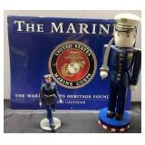 USMC-Themed Nutcracker, Statue, and 2001 Marines C