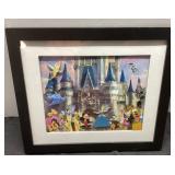 Framed Disney Castle Artwork Featuring Classic Cha