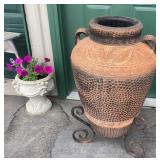Terracotta Olive Oil Container with Handles and Me