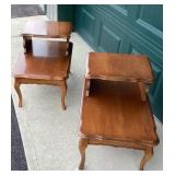 Bassett Two-Tier Wooden End Tables