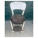 Metal Vintage Step Stool with Backrest