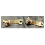 Swank Gold-Toned Cufflinks with Red Stone Detail