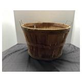 Wooden Slatted Basket with Metal Handles, 10 x 14