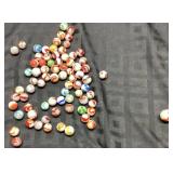 Approximately 75 Marbles in Various Colors and Pat