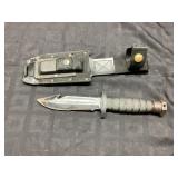Fixed Blade Knife with Black Sheath and Sharpening