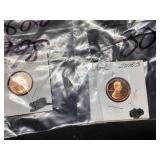 Three Lincoln Memorial Pennies in Holders