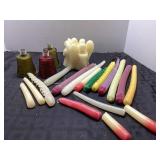 Miscellaneous Candles and Two Oil Lamps