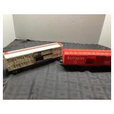 Two HO Scale Burlington Railroad Train Cars