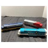 Three Vintage Diesel Locomotive Model Train Engine
